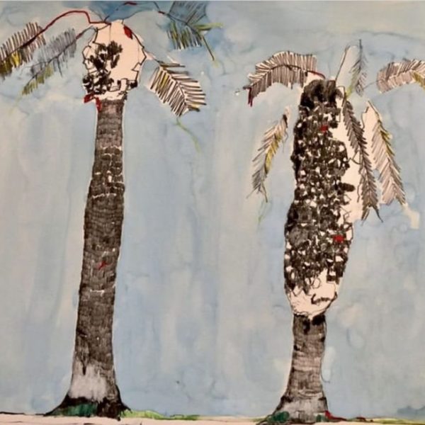 Twin Palm Trees _ 2019_ 30x40cm _ pencils and watercolours