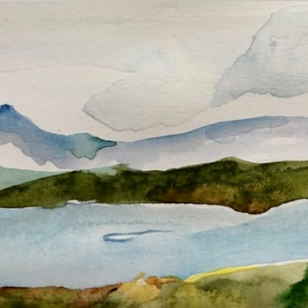 View from Acrocorinth_ 2020 _ 24x10cm _ watercolours